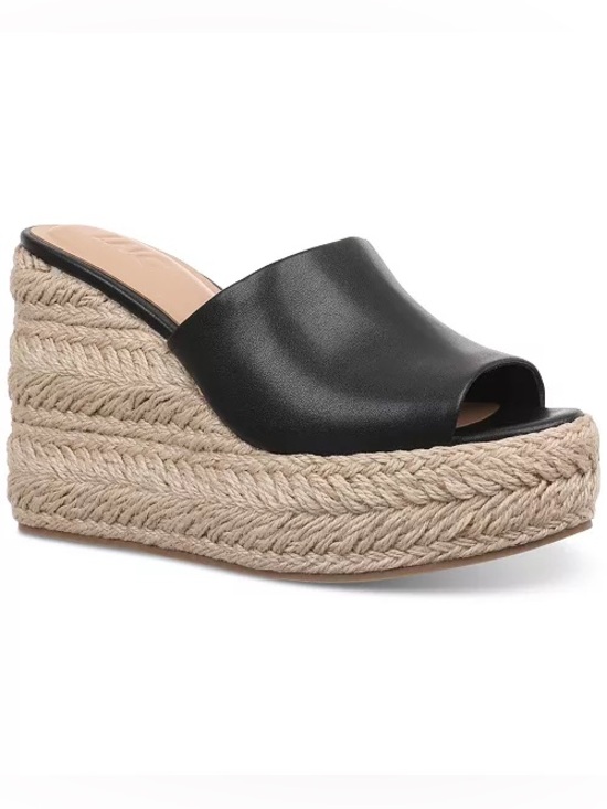INC International Concepts Shoes - I.N.C. International Concepts Cicily Espadrille Wedge Sandals in Black, Size 9.5